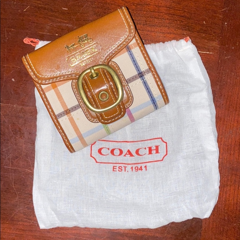 Plaid Coach Wallet